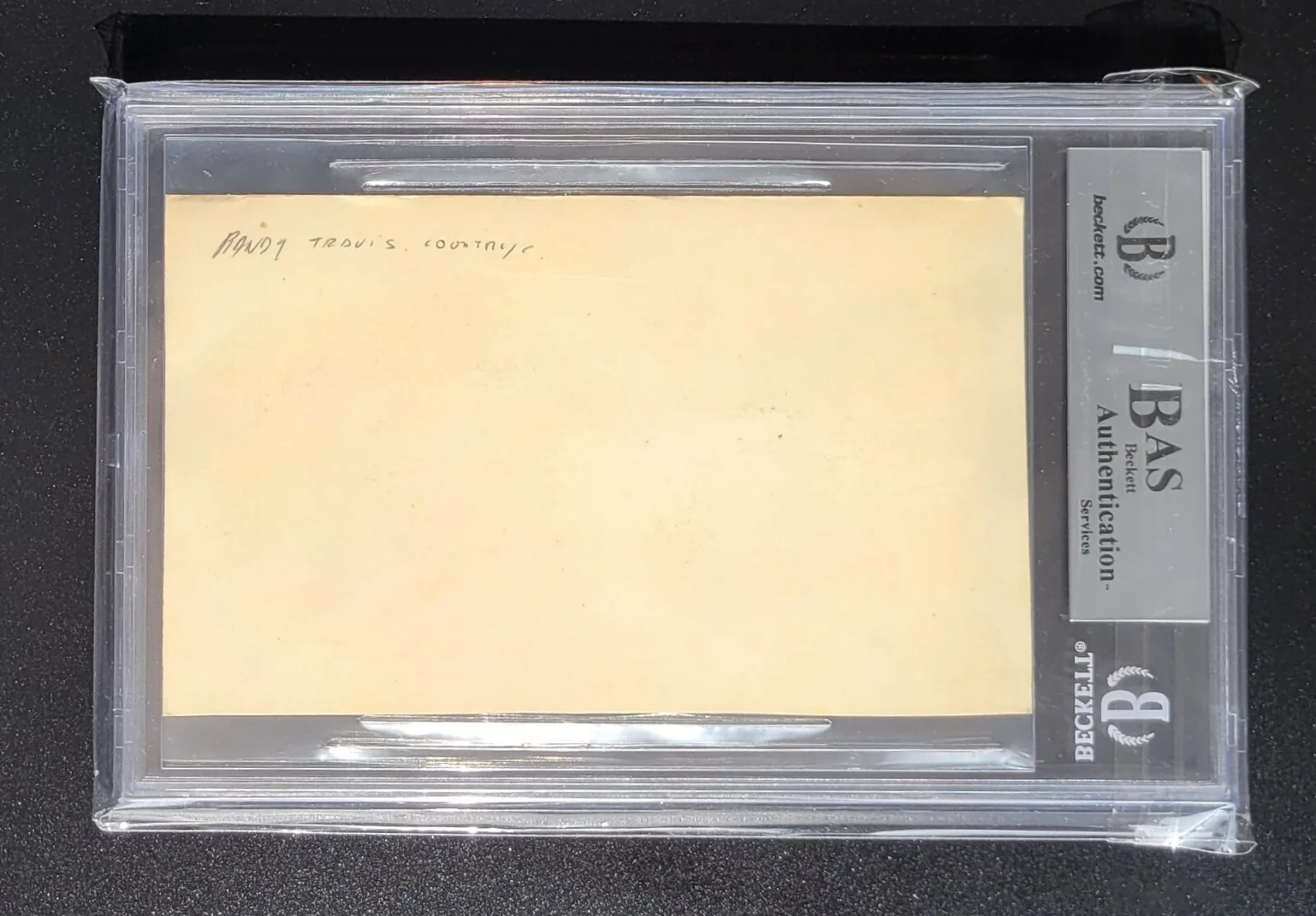 RANDY TRAVIS SIGNED SLABBED BECKETT BAS COA COUNTRY MUSIC AUTOGRAPHED INDEX CARD, изображение 2