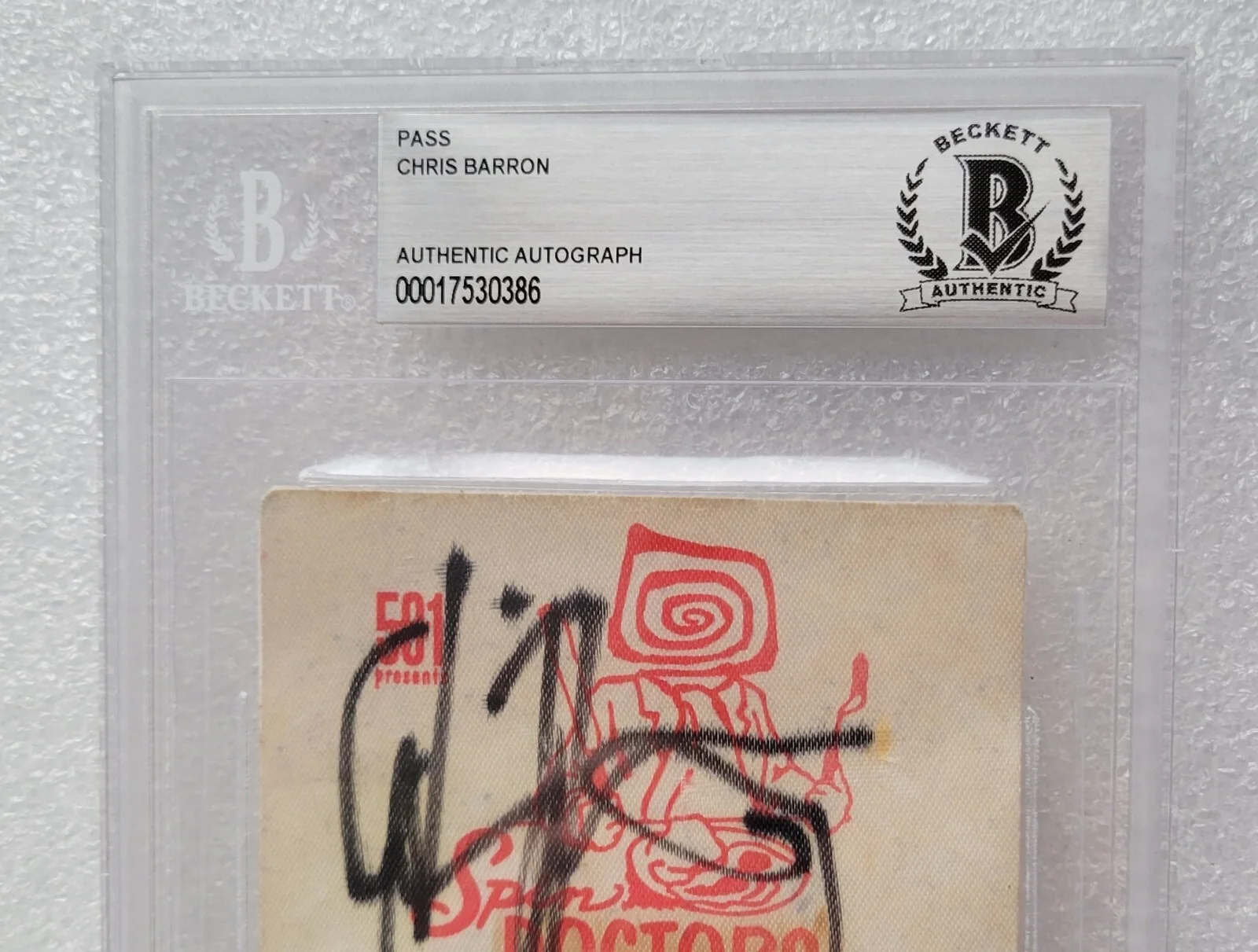 CHRIS BARRON SIGNED BECKETT BAS BGS COA AUTOGRAPHED SLABBED SPIN DOCTORS 1994, image 5
