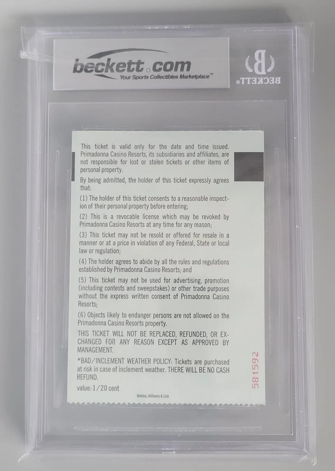 EDDIE RABBITT BAS BECKETT COA SLABBED TICKET SIGNED COUNTRY MUSIC AUTOGRAPHED, изображение 2