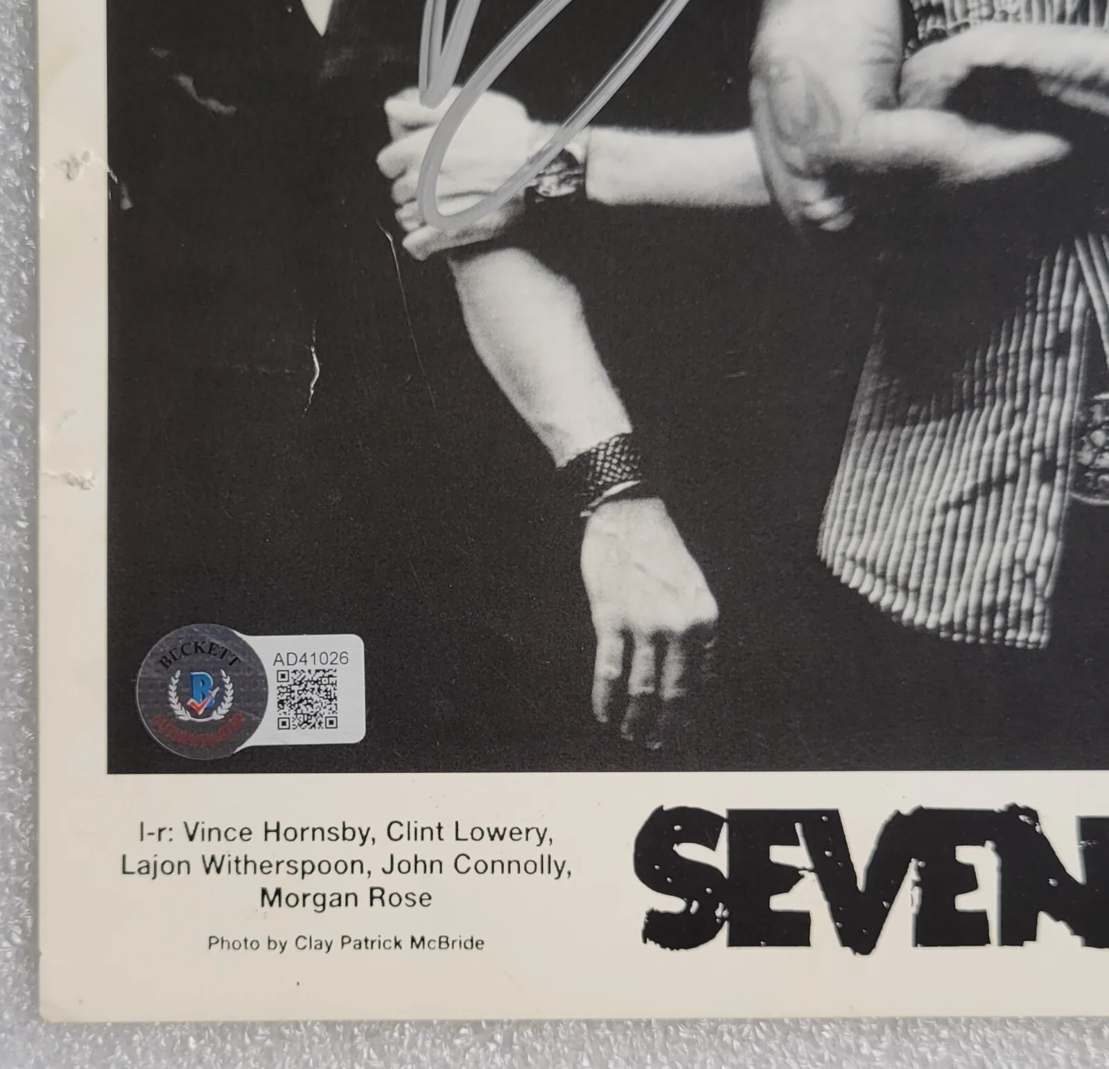SEVENDUST SIGNED PHOTO BECKETT LOA BAS COA 8X10 PROMO AUTOGRAPHED BAND LEJON, image 4