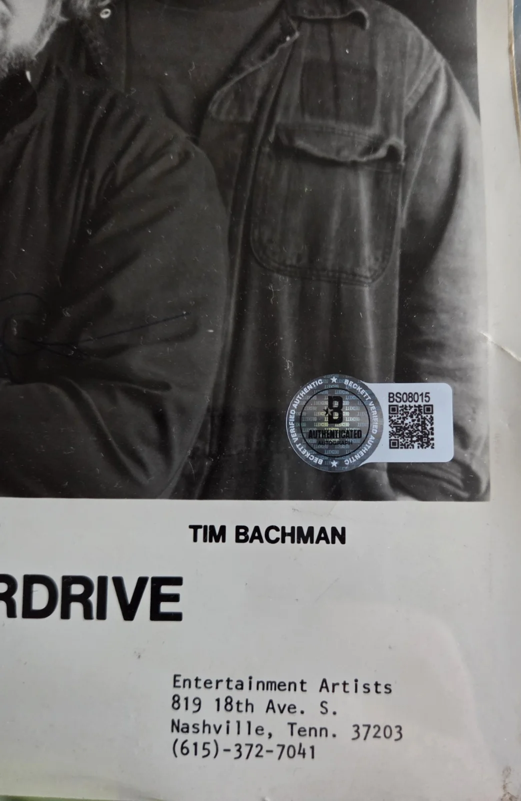 BACHMAN TURNER OVERDRIVE SIGNED BECKETT BAS COA AUTOGRAPHED RARE 8X10 PHOTO BTO, изображение 5