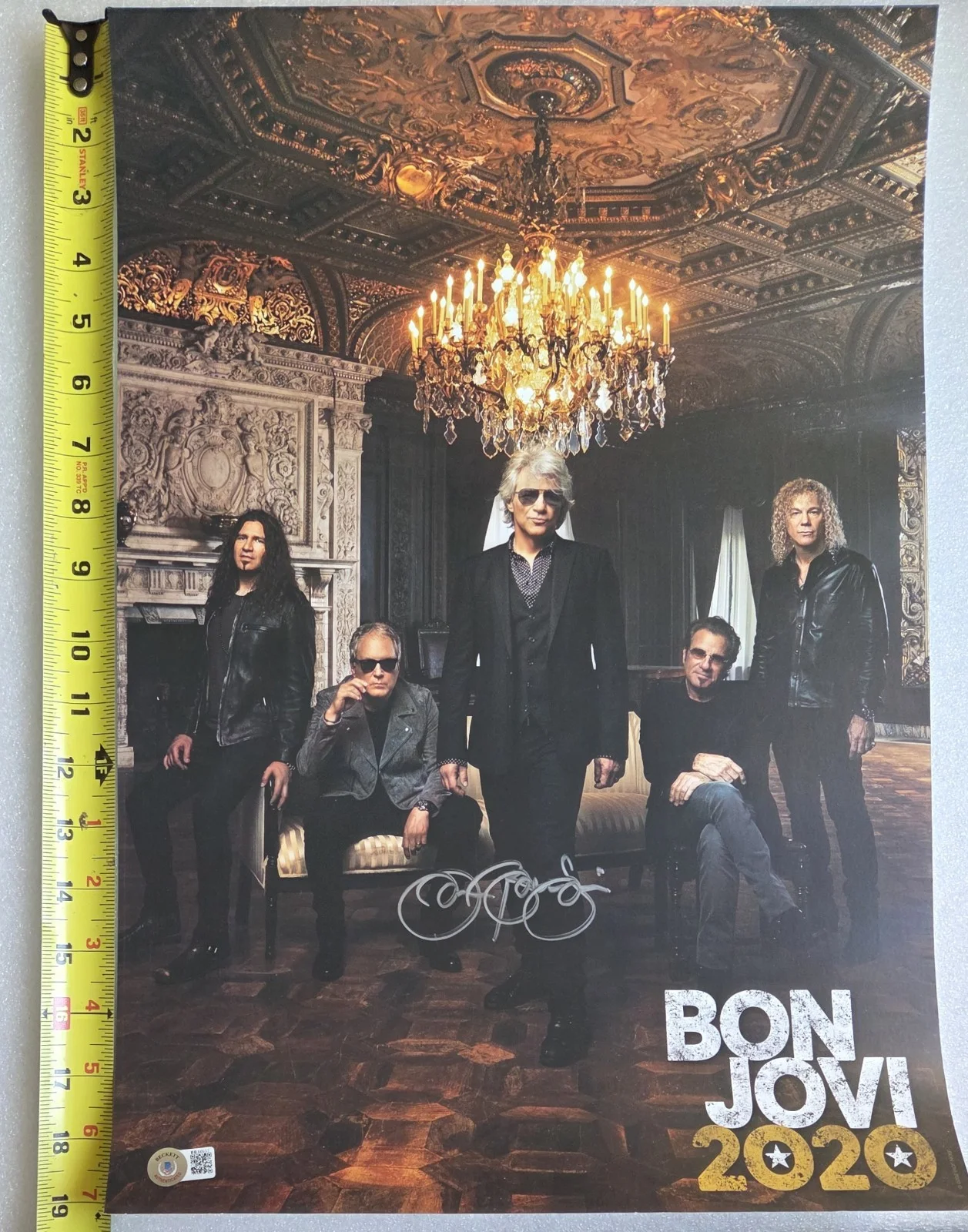 JON BON JOVI SIGNED POSTER BECKETT BAS COA AUTOGRAPHED BAND JOHN PRESENT GIFT, изображение 4