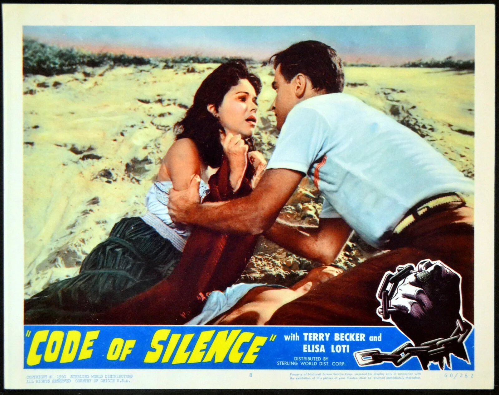 CODE OF SILENCE 1960 Terry Becker, Elisa Loti, Bruno VeSota 3 LOBBY CARDS, image 3