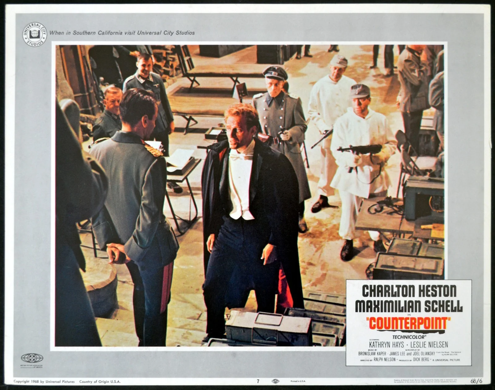COUNTERPOINT 1968 Charlton Heston, Maximilian Schell 3 LOBBY CARDS, image 2