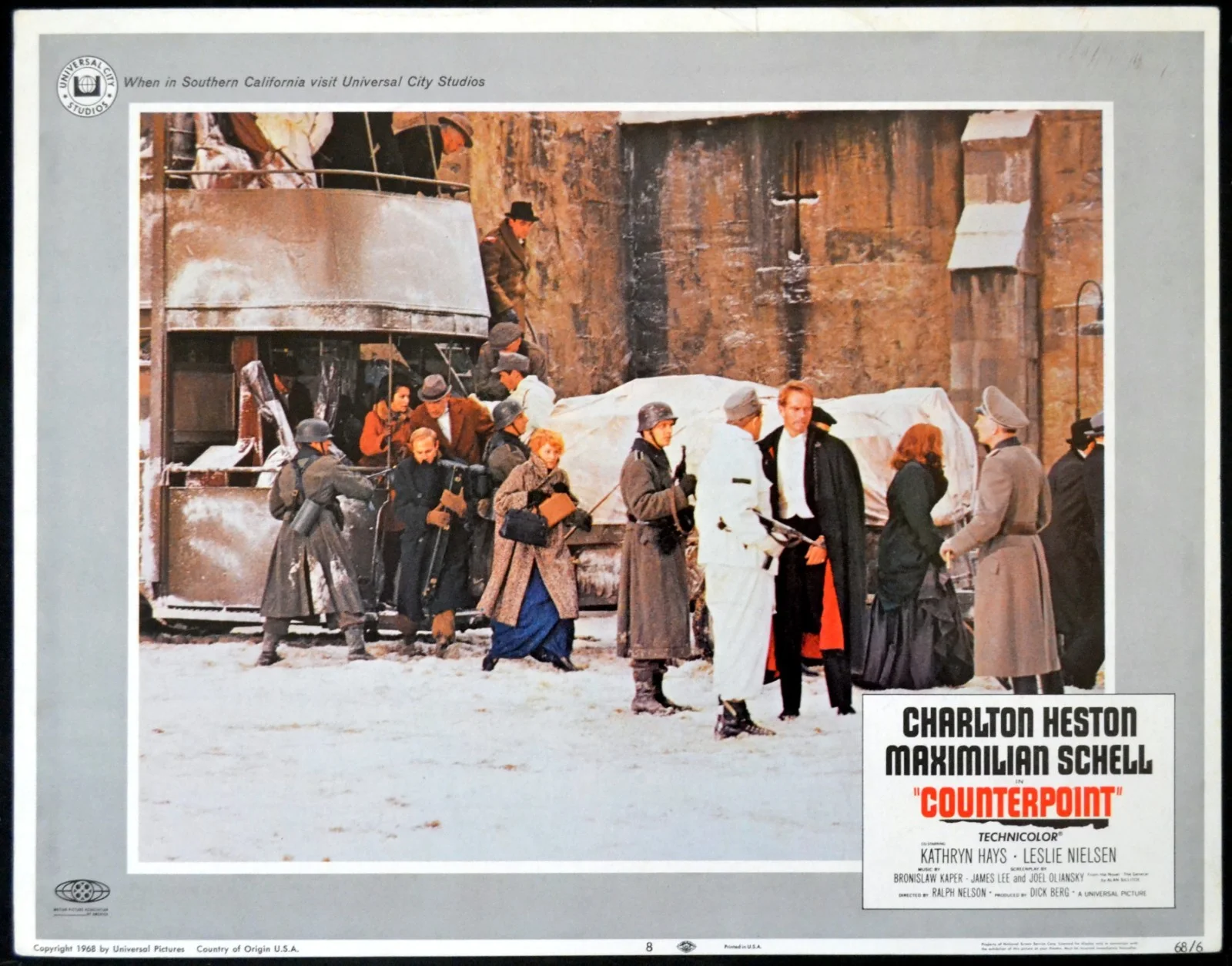 COUNTERPOINT 1968 Charlton Heston, Maximilian Schell 3 LOBBY CARDS, image 3