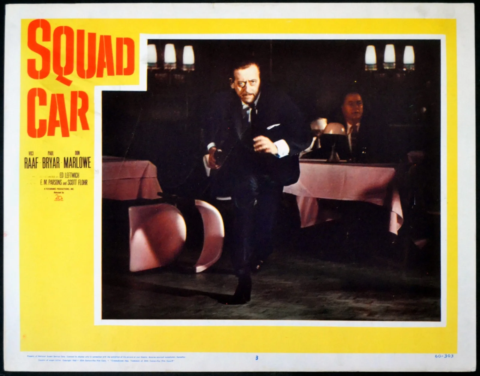 SQUAD CAR 1960 Vici Raaf, Paul Bryar, Don Marlowe 6 LOBBY CARDS, изображение 2