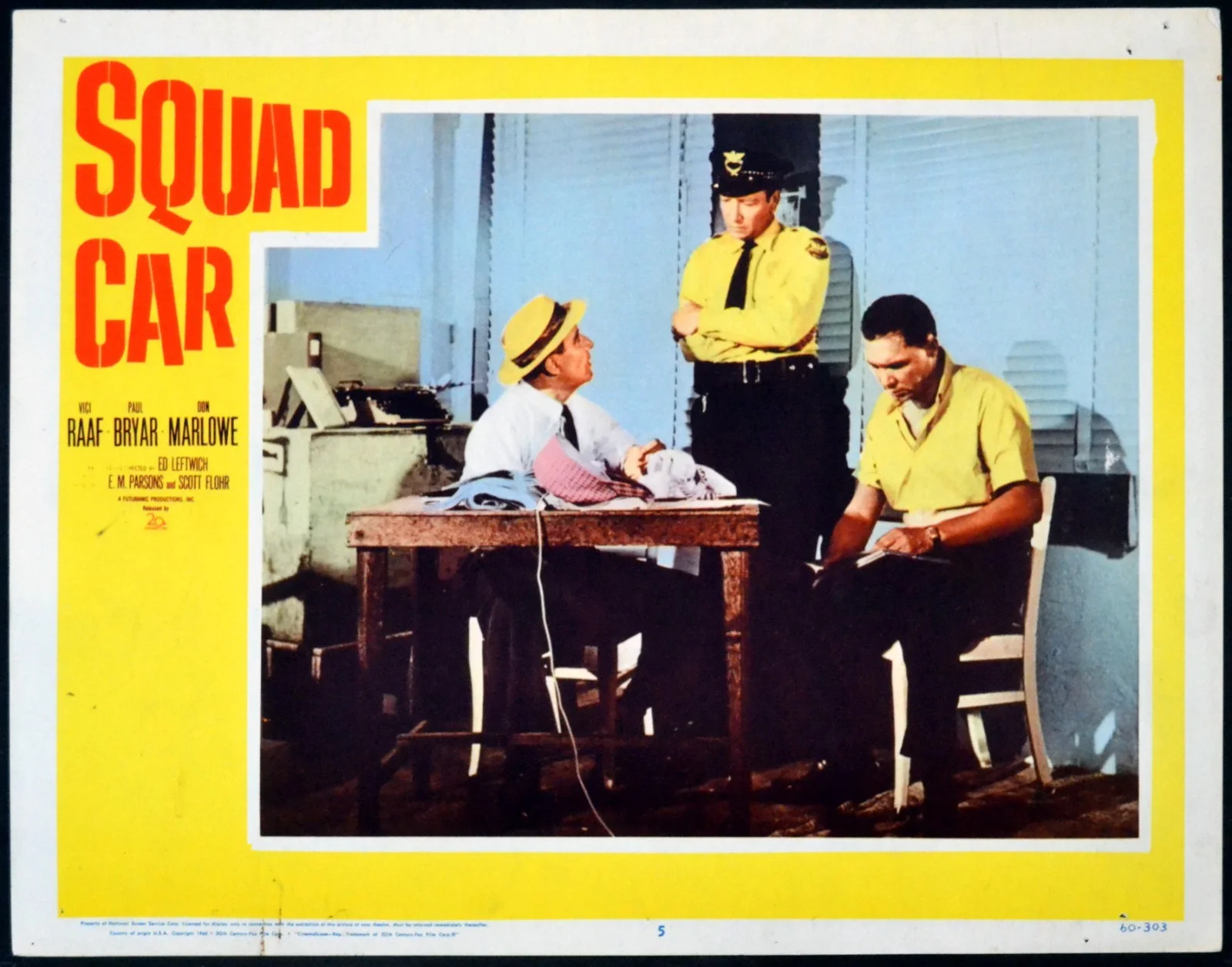 SQUAD CAR 1960 Vici Raaf, Paul Bryar, Don Marlowe 6 LOBBY CARDS, изображение 3