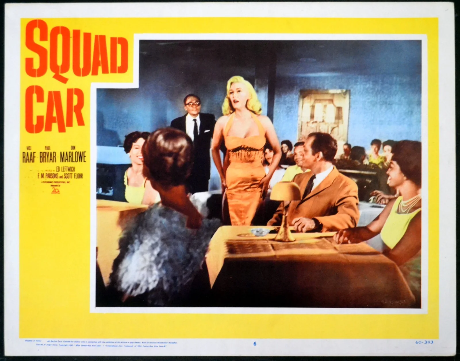 SQUAD CAR 1960 Vici Raaf, Paul Bryar, Don Marlowe 6 LOBBY CARDS, изображение 4