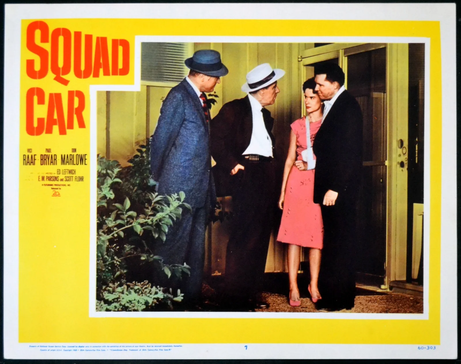 SQUAD CAR 1960 Vici Raaf, Paul Bryar, Don Marlowe 6 LOBBY CARDS, изображение 5