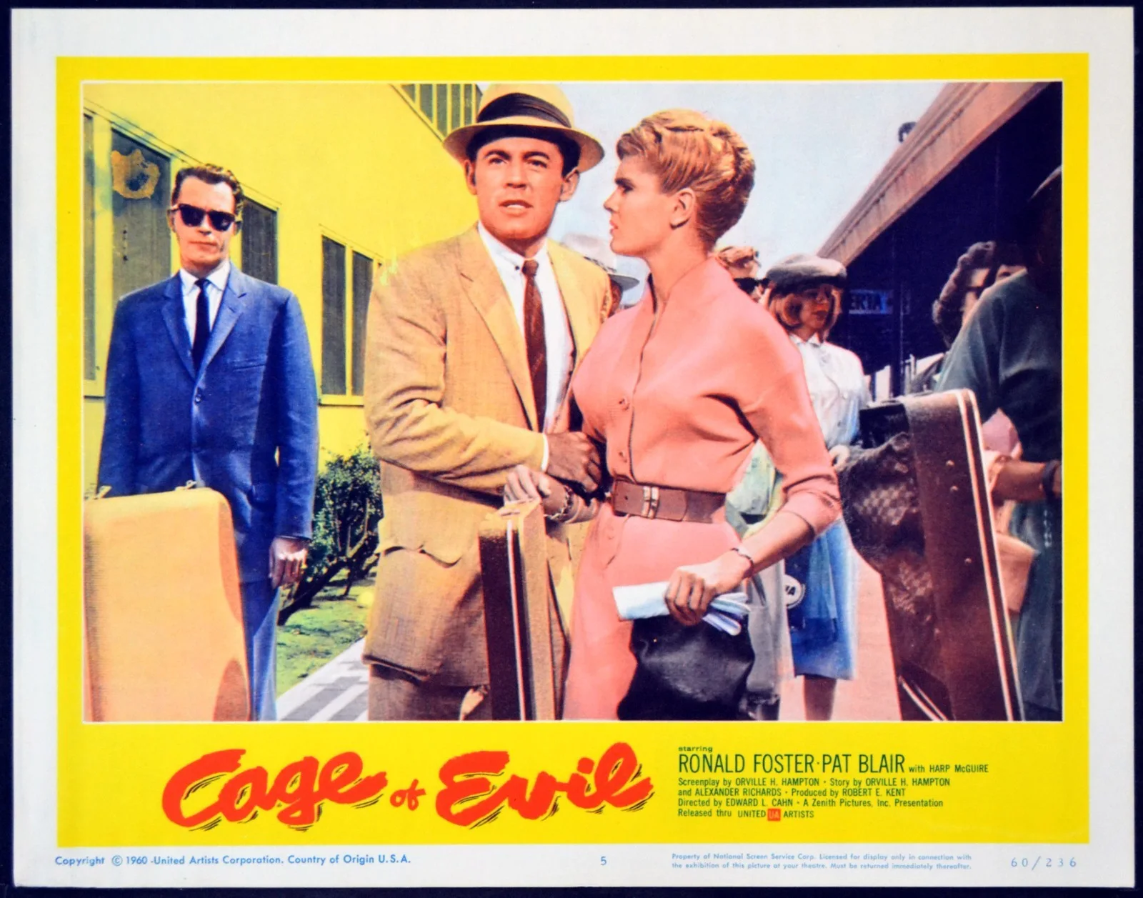 CAGE OF EVIL 1960 Ron Foster, Patricia Blair, Harp McGuire 3 LOBBY CARDS, изображение 2