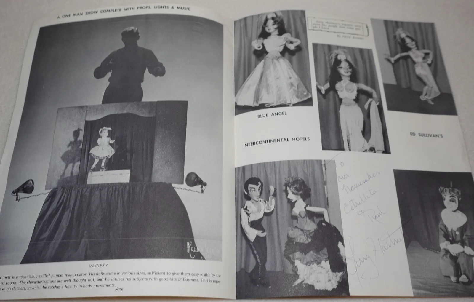 Jerry Hartnett — Jerry Hartnett SIGNED Marionette Musicale Puppets Vintage Promotional Brochure, изображение 2