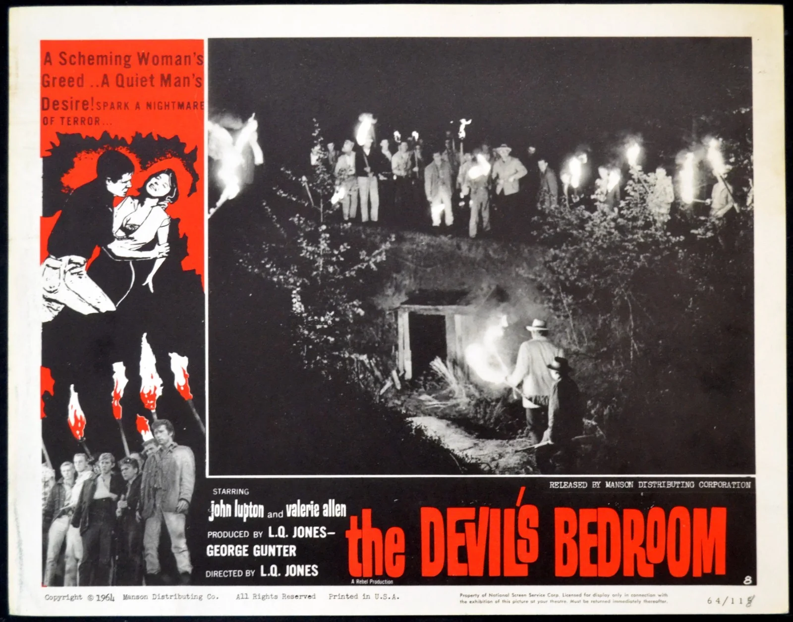 DEVIL’S BEDROOM 1964 John Lupton, Valerie Allen, L. Q. Jones 4 LOBBY CARDS, image 4