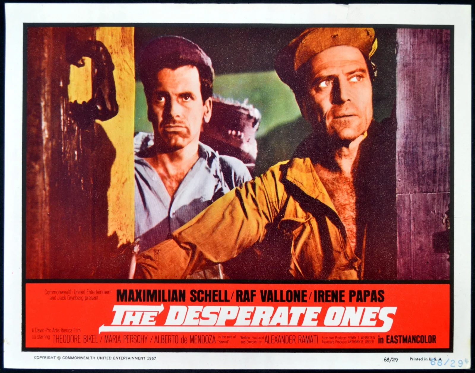 DESPERATE ONES 1967 Maria Perschy, Raf Vallone 3 LOBBY CARDS, image 2
