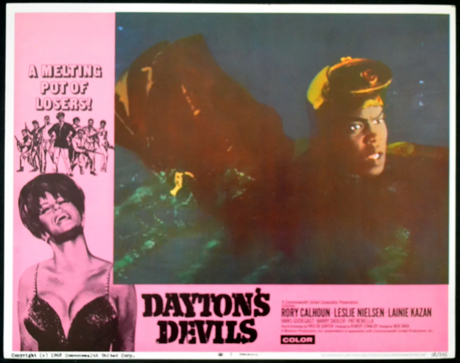 DAYTON’S DEVILS 1968 Rory Calhoun, Leslie Nielsen 5 LOBBY CARDS, image 5
