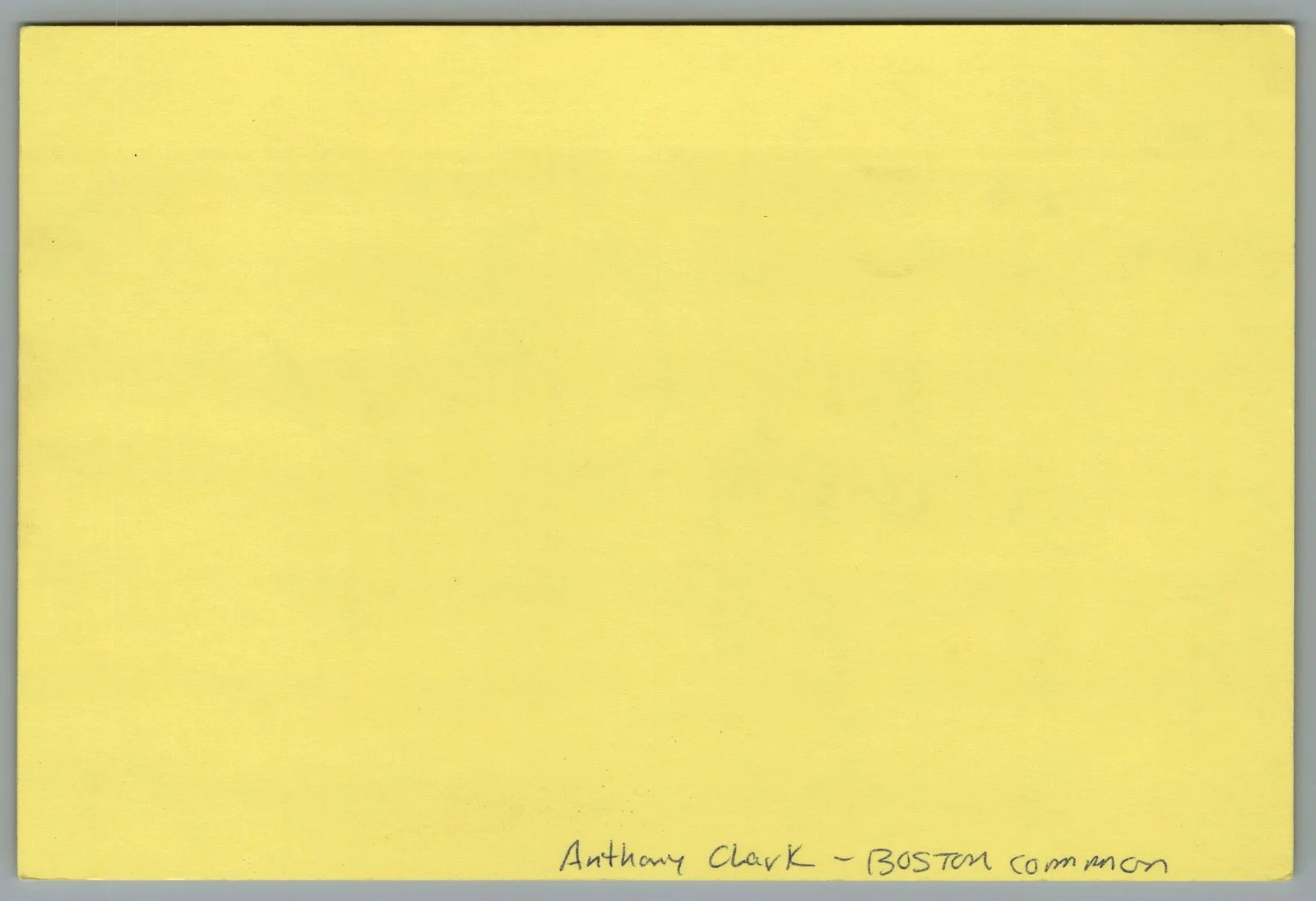 Anthony Clark — Anthony Clark Signed 4x6 Index Card Boston Common Autographed, image 2