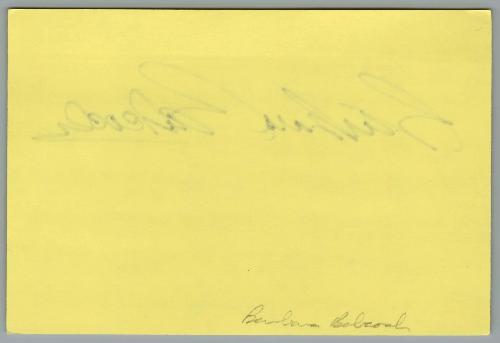Barbara Babcock — Barbara Babcock Signed 4x6 Index Card Hill Street Blues Autographed, image 2
