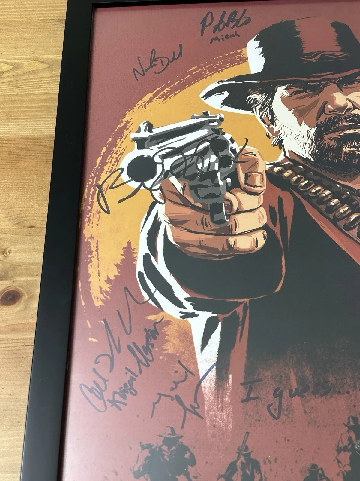 Red Dead Redemption II cast — Red Dead Redemption II Cast Signed 16x20 Photo Framed w/ JSA LOA BB94444, изображение 3