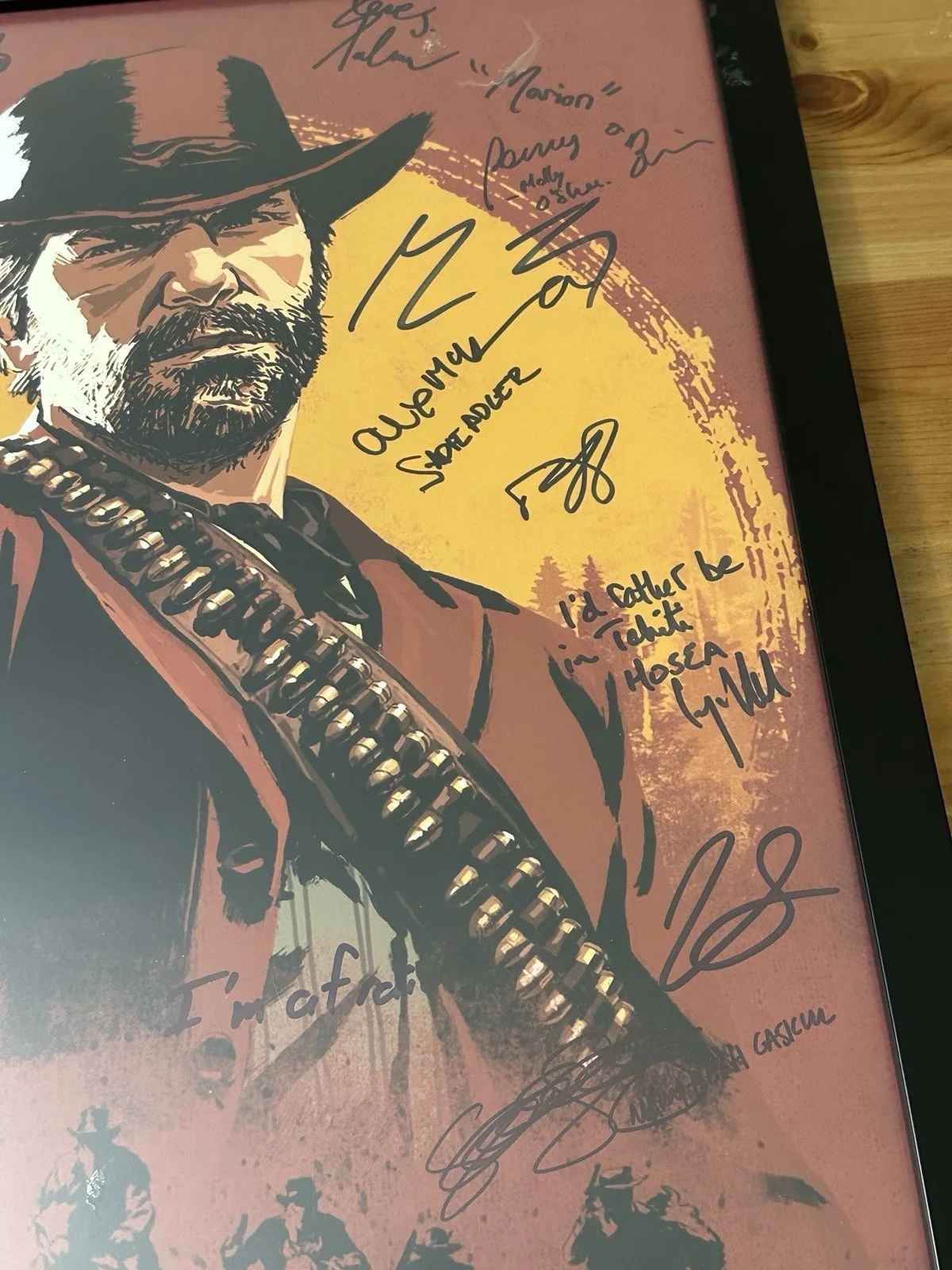 Red Dead Redemption II cast — Red Dead Redemption II Cast Signed 16x20 Photo Framed w/ JSA LOA BB94444, изображение 4