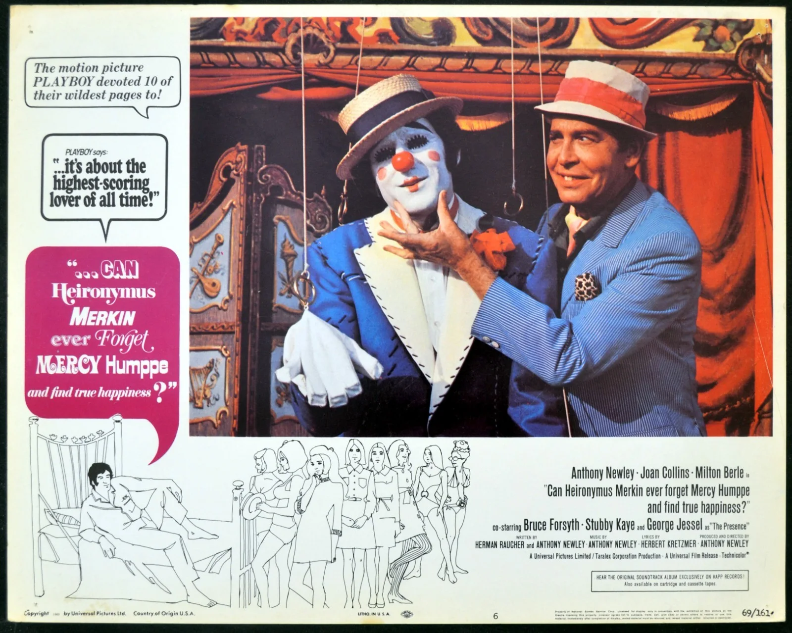 CAN HEIRONYMUS MERKIN... 1969 Anthony Newley, Joan Collins 2 LOBBY CARDS, изображение 2
