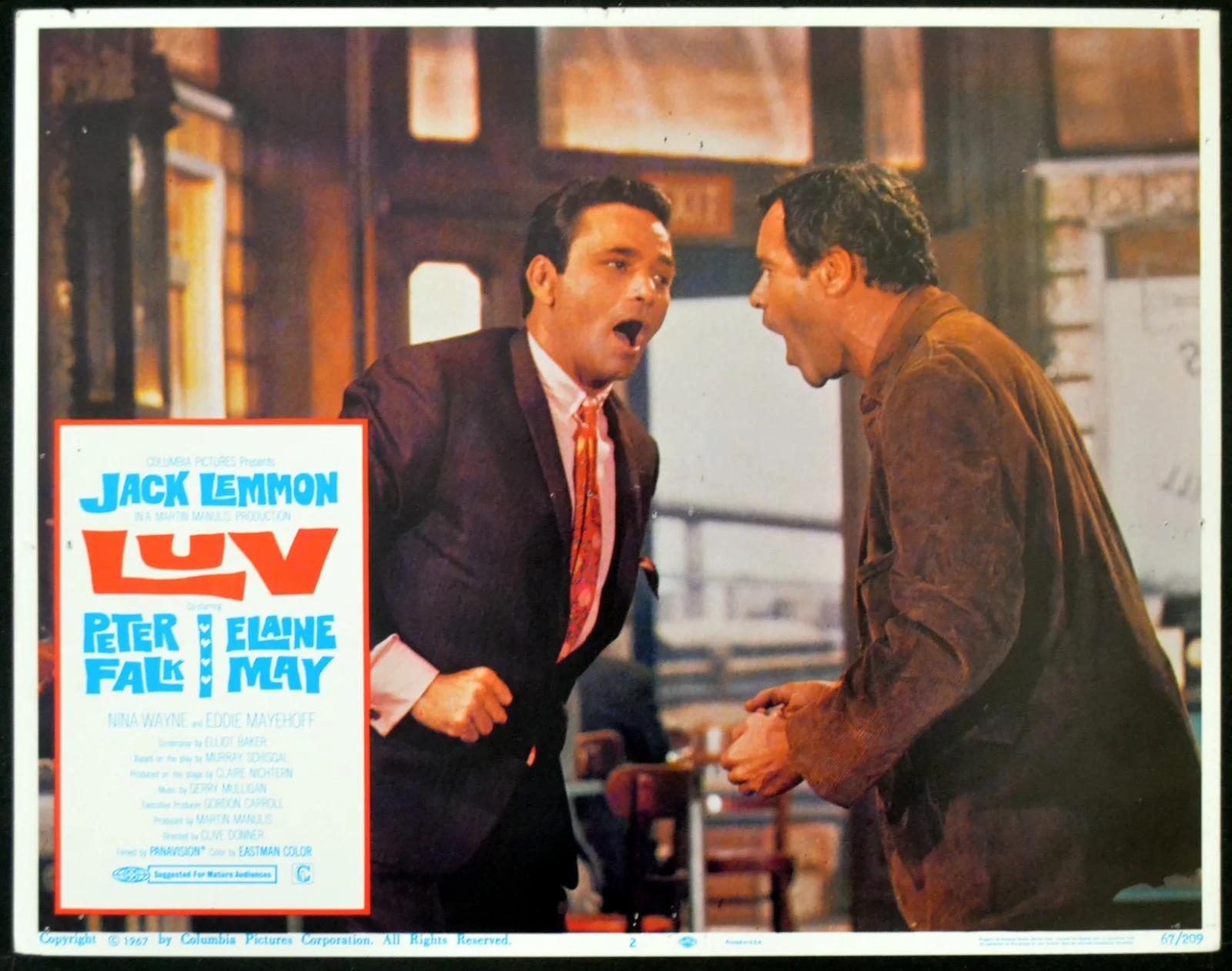 LUV 1967 Jack Lemmon, Peter Falk, Elaine May 4 LOBBY CARDS, image 3