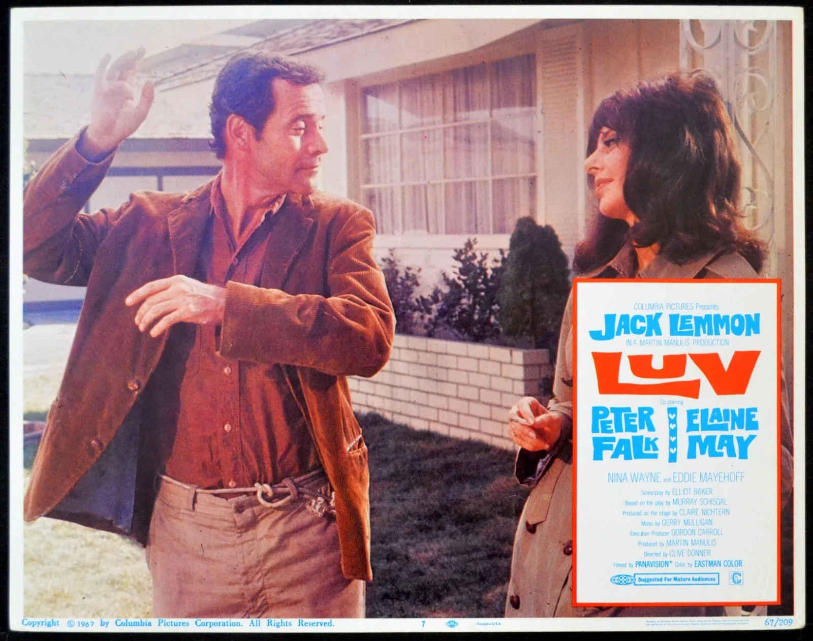 LUV 1967 Jack Lemmon, Peter Falk, Elaine May 4 LOBBY CARDS, image 4