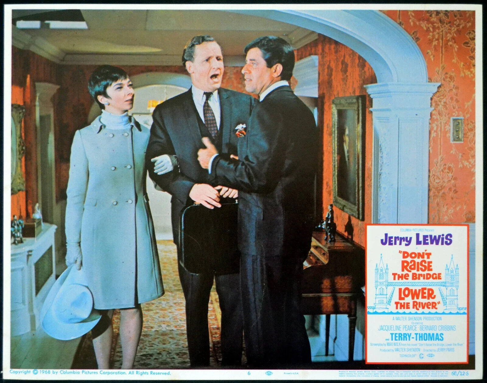 DON’T RAISE THE BRIDGE, LOWER THE RIVER 1967 Jerry Lewis 3 LOBBY CARDS, изображение 3