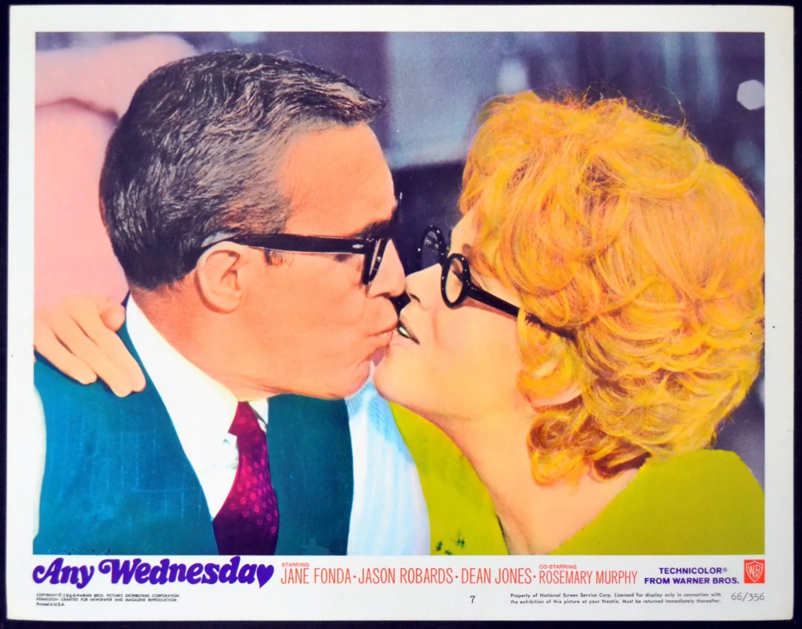 ANY WEDNESDAY 1966 Jane Fonda, Jason Robards 3 LOBBY CARDS, изображение 2