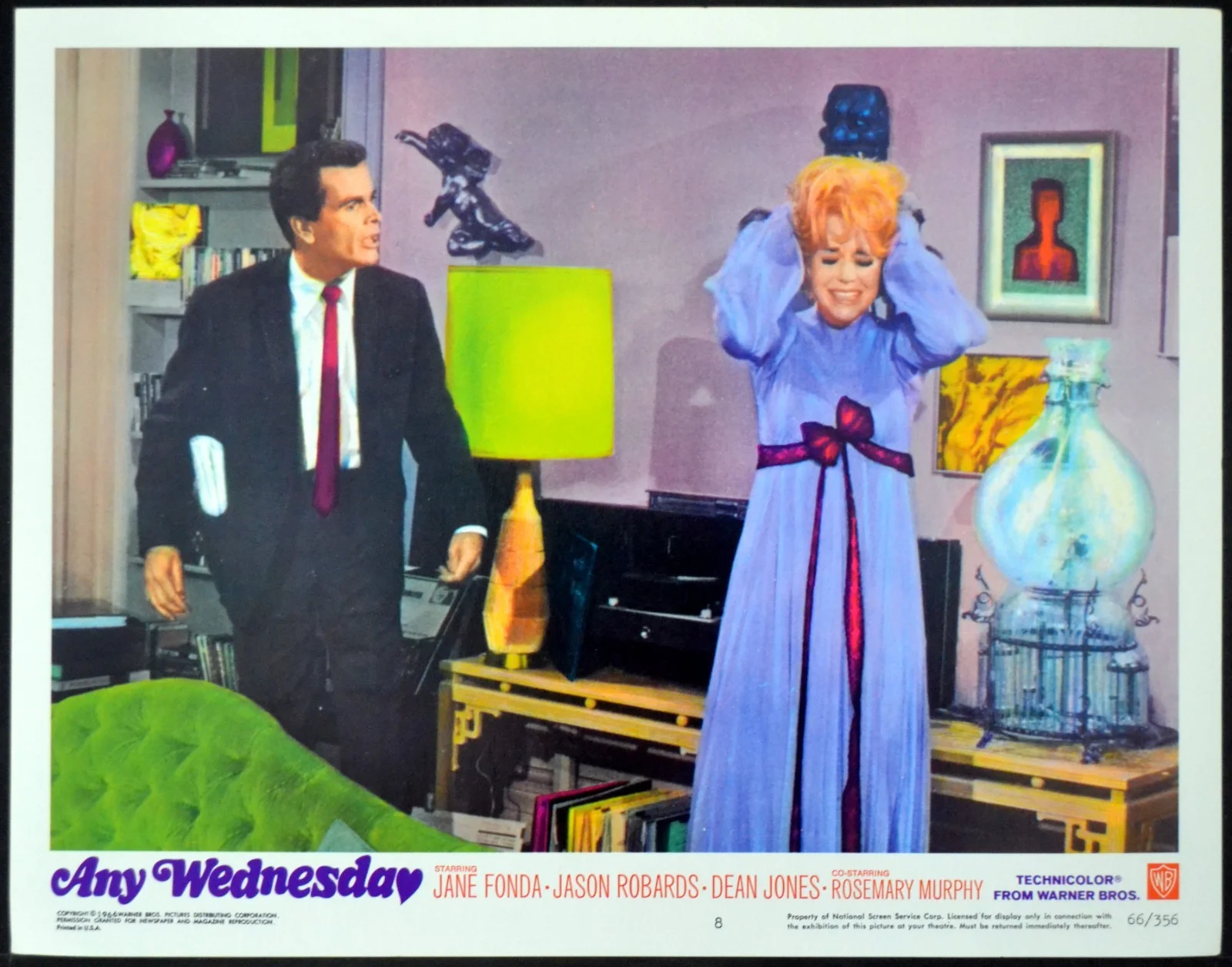 ANY WEDNESDAY 1966 Jane Fonda, Jason Robards 3 LOBBY CARDS, изображение 3