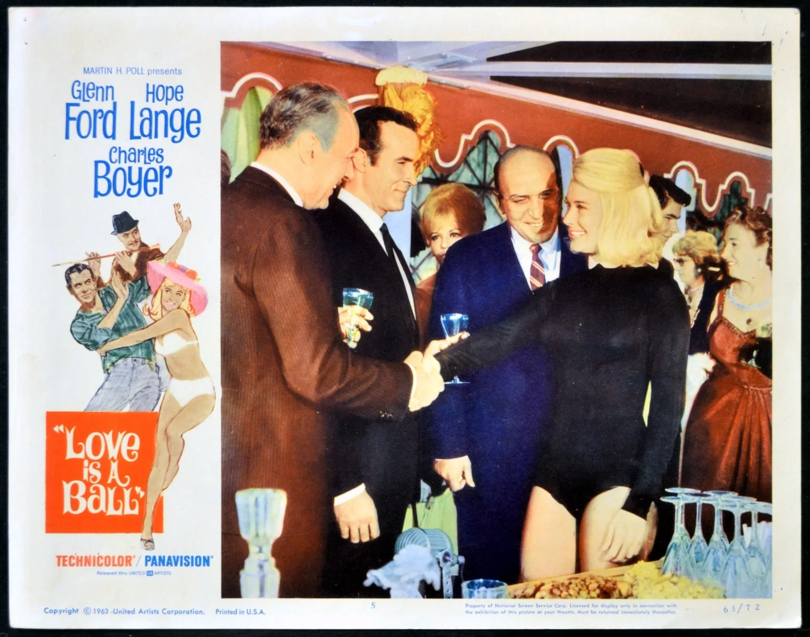 LOVE IS A BALL 1963 Glenn Ford, Hope Lange, Charles Boyer LOBBY SET, изображение 5