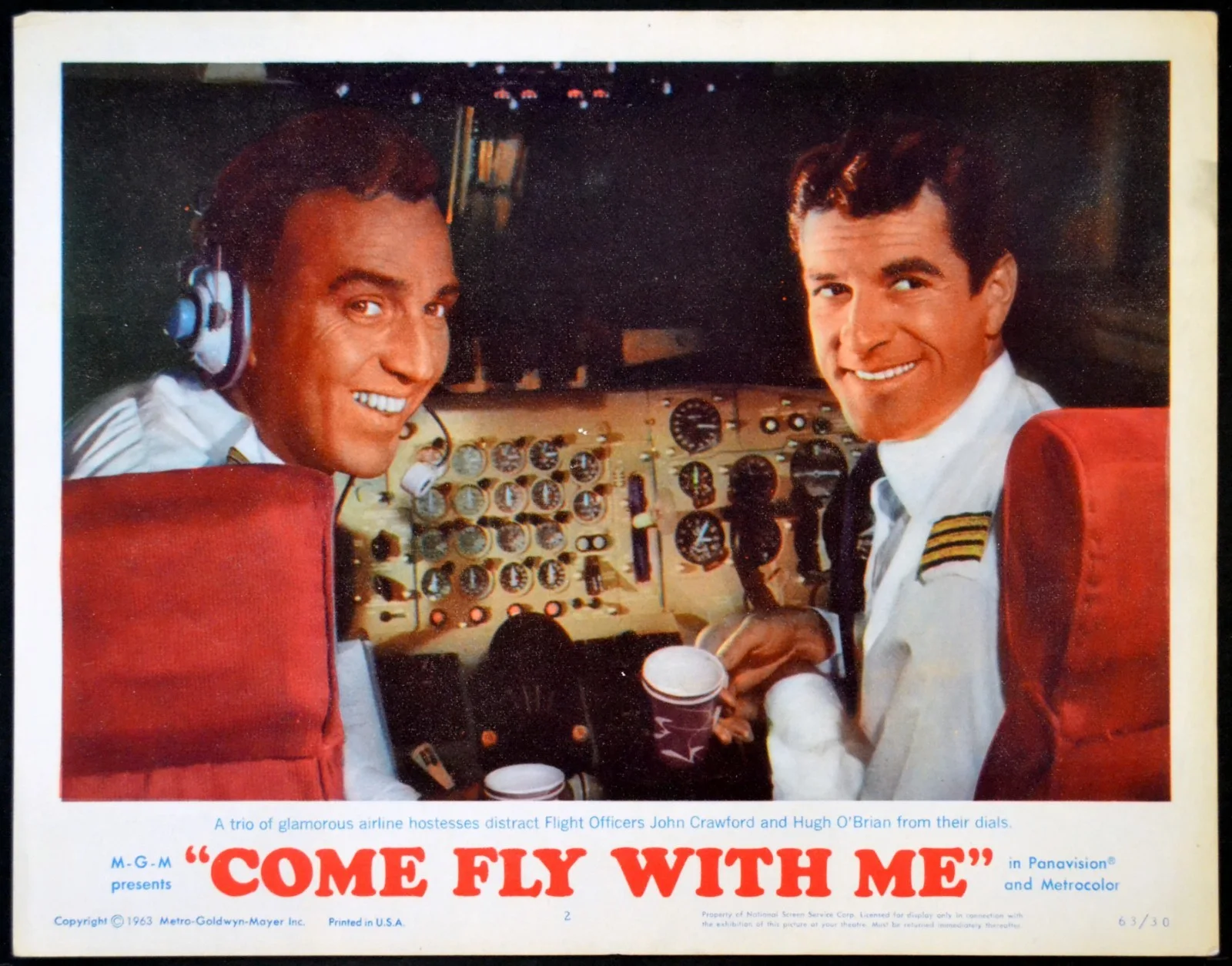 COME FLY WITH ME 1963 Dolores Hart, Hugh O'Brian, Pamela Tiffin 4 LOBBY CARDS, изображение 2