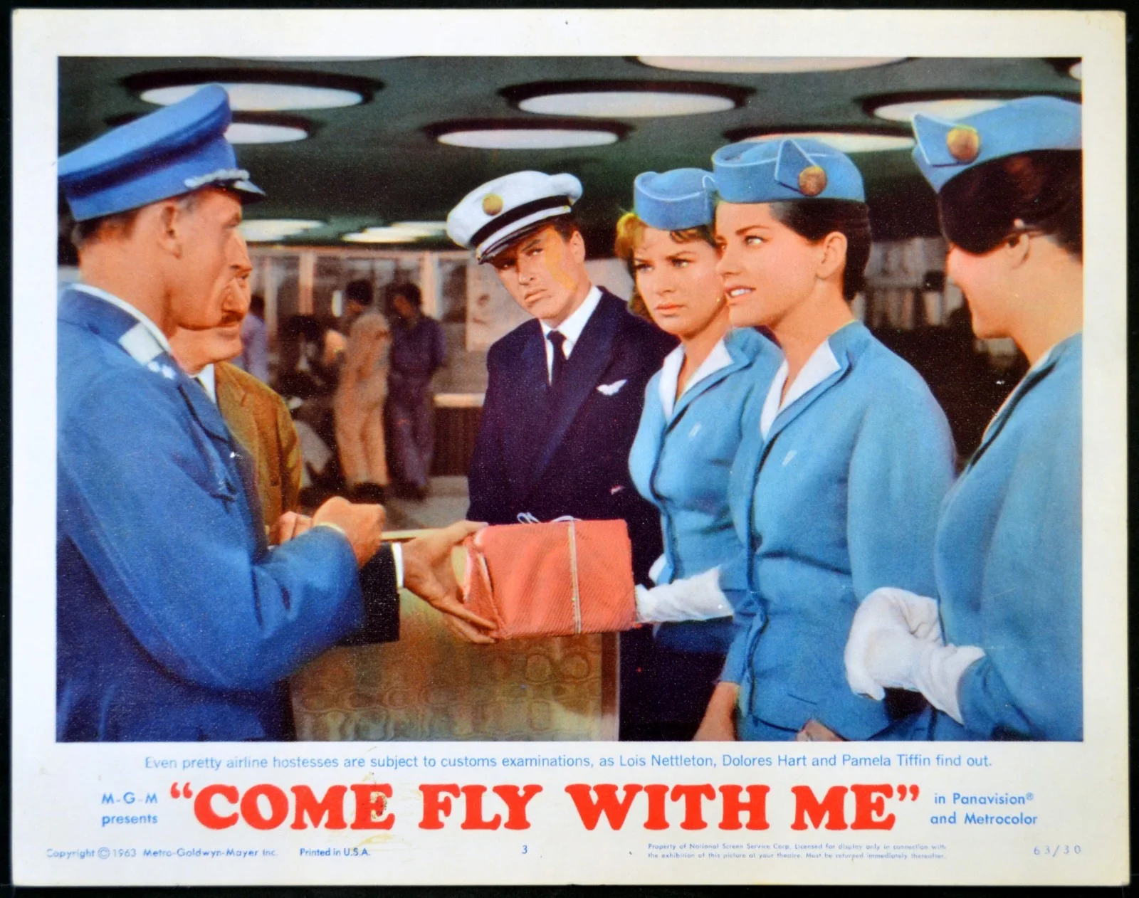COME FLY WITH ME 1963 Dolores Hart, Hugh O'Brian, Pamela Tiffin 4 LOBBY CARDS, изображение 3