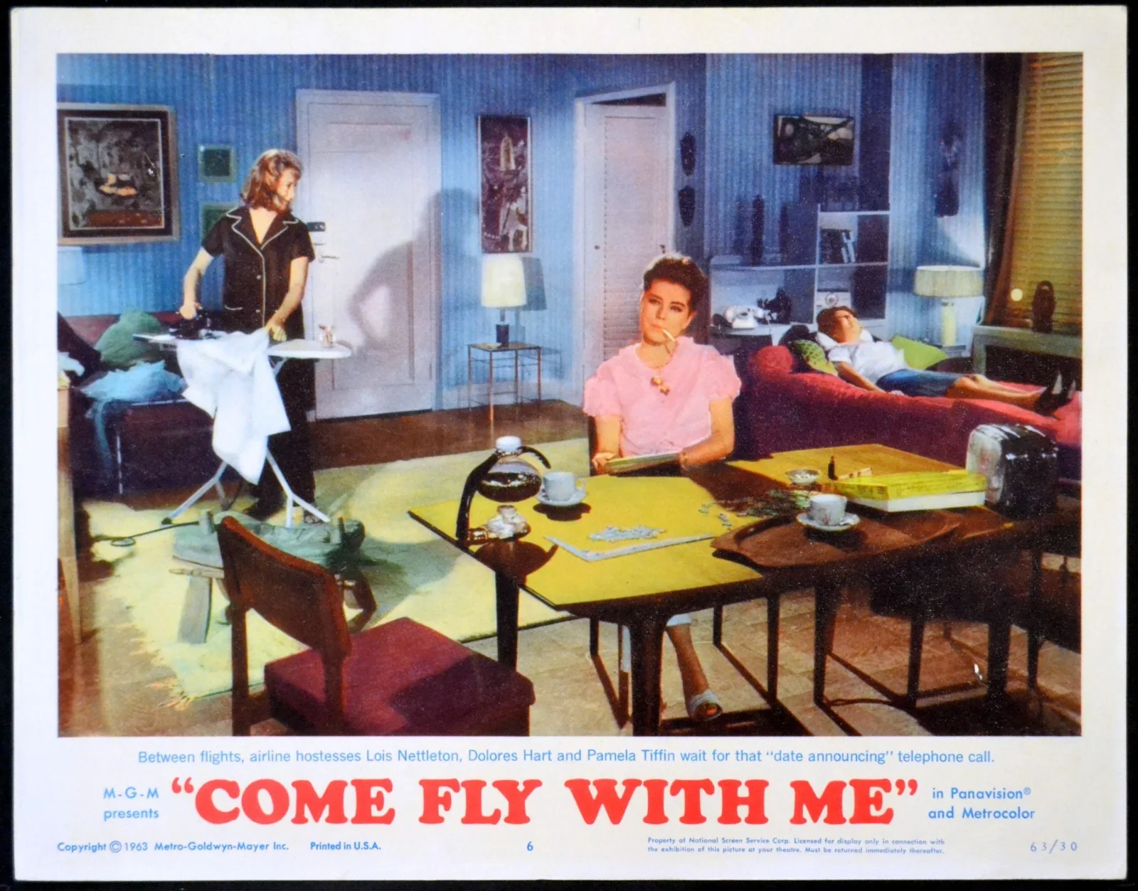COME FLY WITH ME 1963 Dolores Hart, Hugh O'Brian, Pamela Tiffin 4 LOBBY CARDS, изображение 4