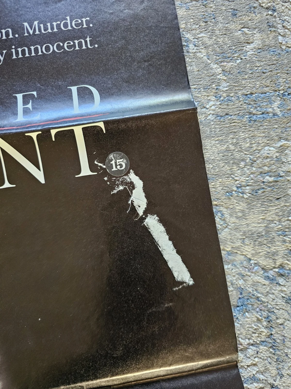 Presumed Innocent (1990) Original British Large Lobby Film Poster Harrison Ford, image 2
