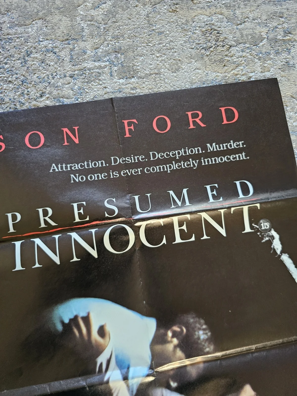Presumed Innocent (1990) Original British Large Lobby Film Poster Harrison Ford, image 5