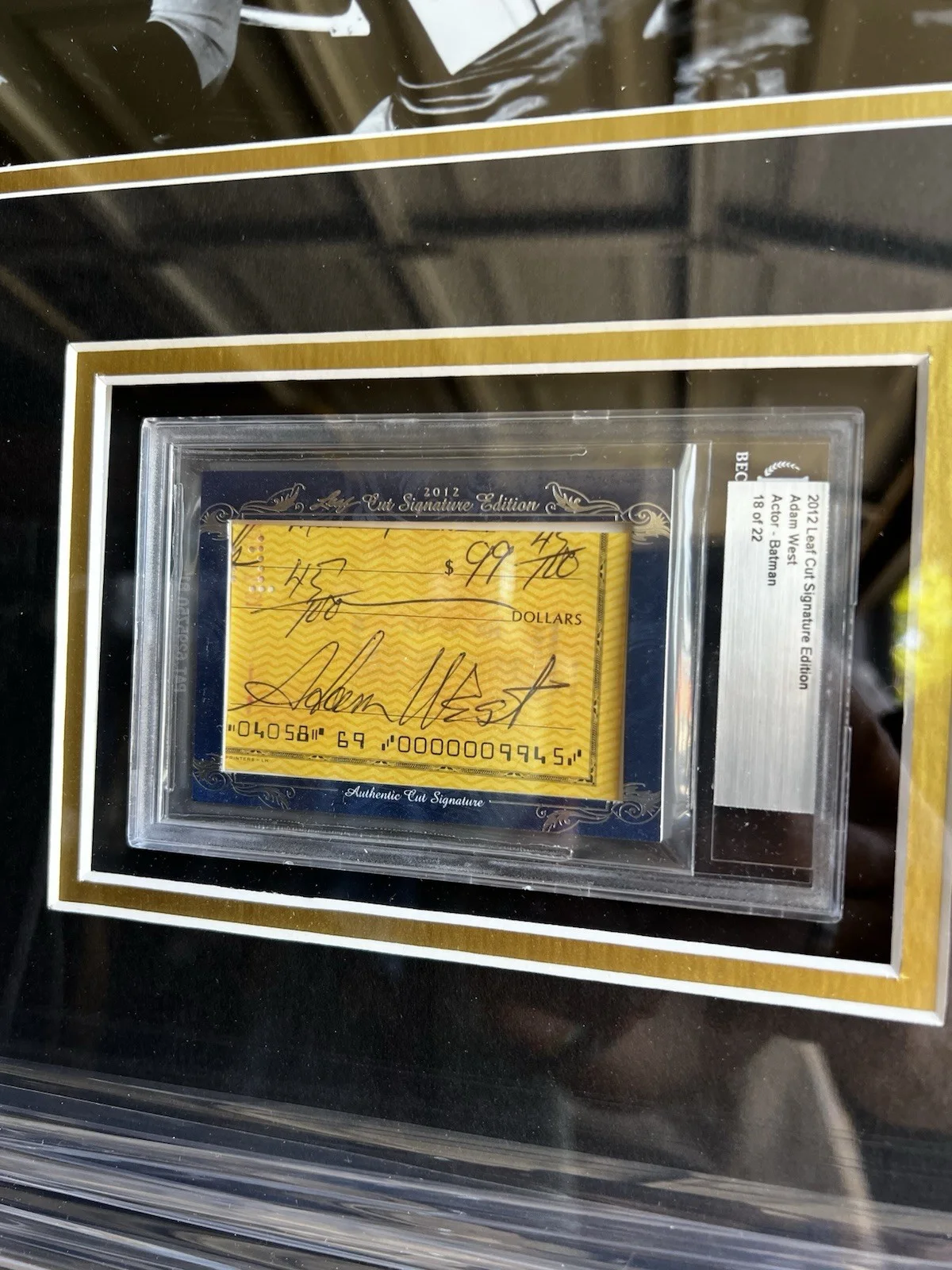 ADAM WEST — Adam West Signed Autograph Batman Leaf Cut Signature Edition Custom Frame, image 2