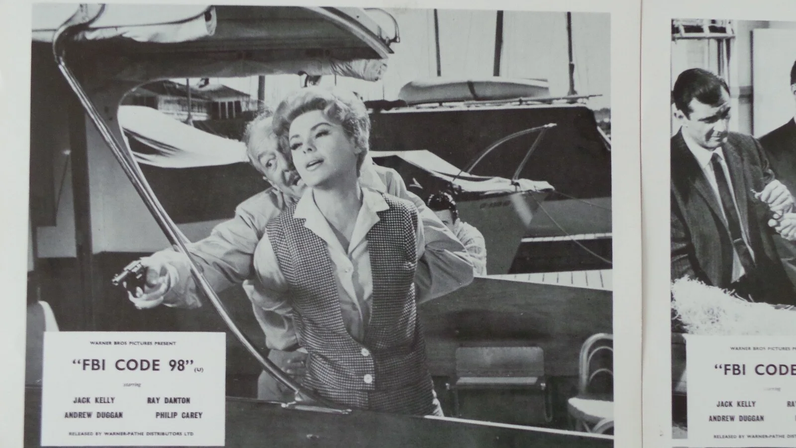 ORIGINAL 1963 LOBBY CARD SET 10 x 8 - 'FBI CODE 98' - JACK KELLY - RAY DANTON, изображение 2