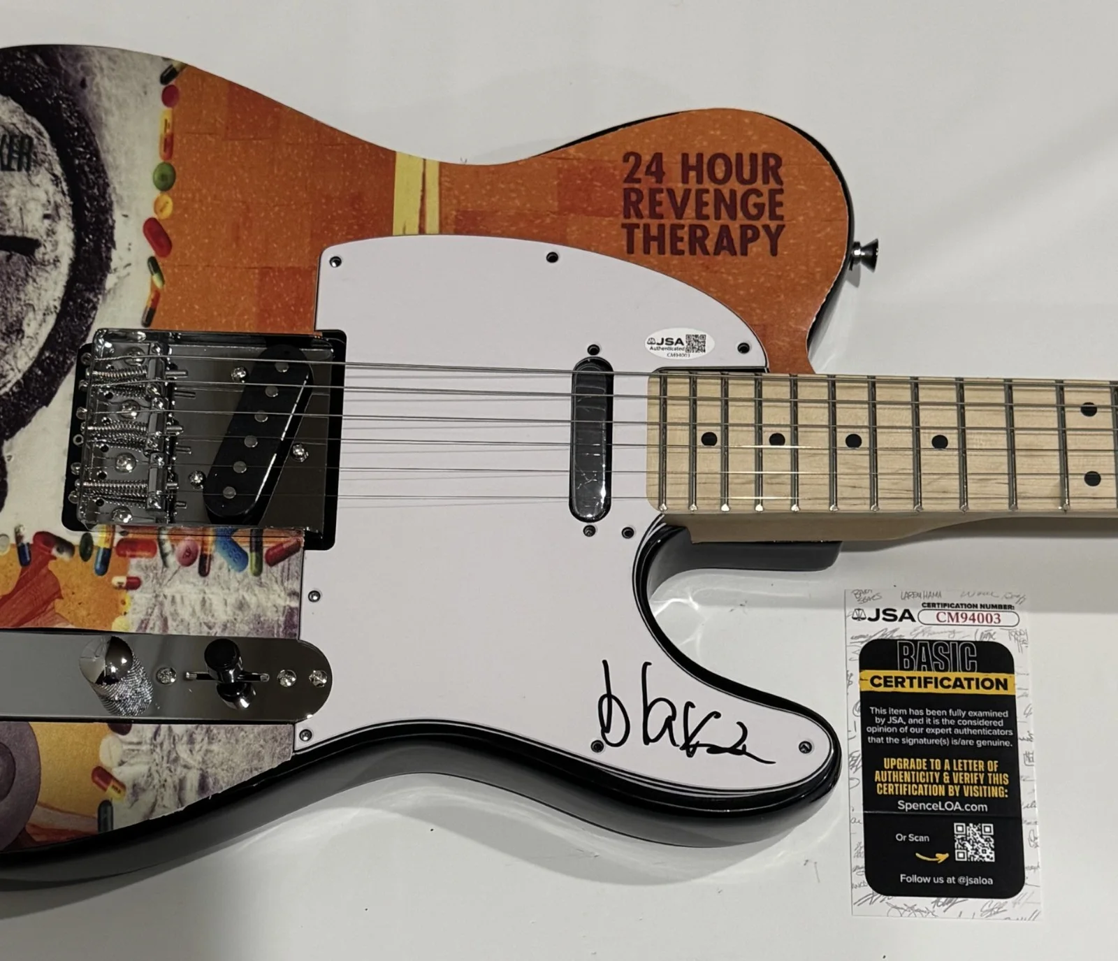 BLAKE SCHWARZENBACH SIGNED JAWBREAKER 24 HOUR REVENGE THERAPY GUITAR JSA COA, изображение 2