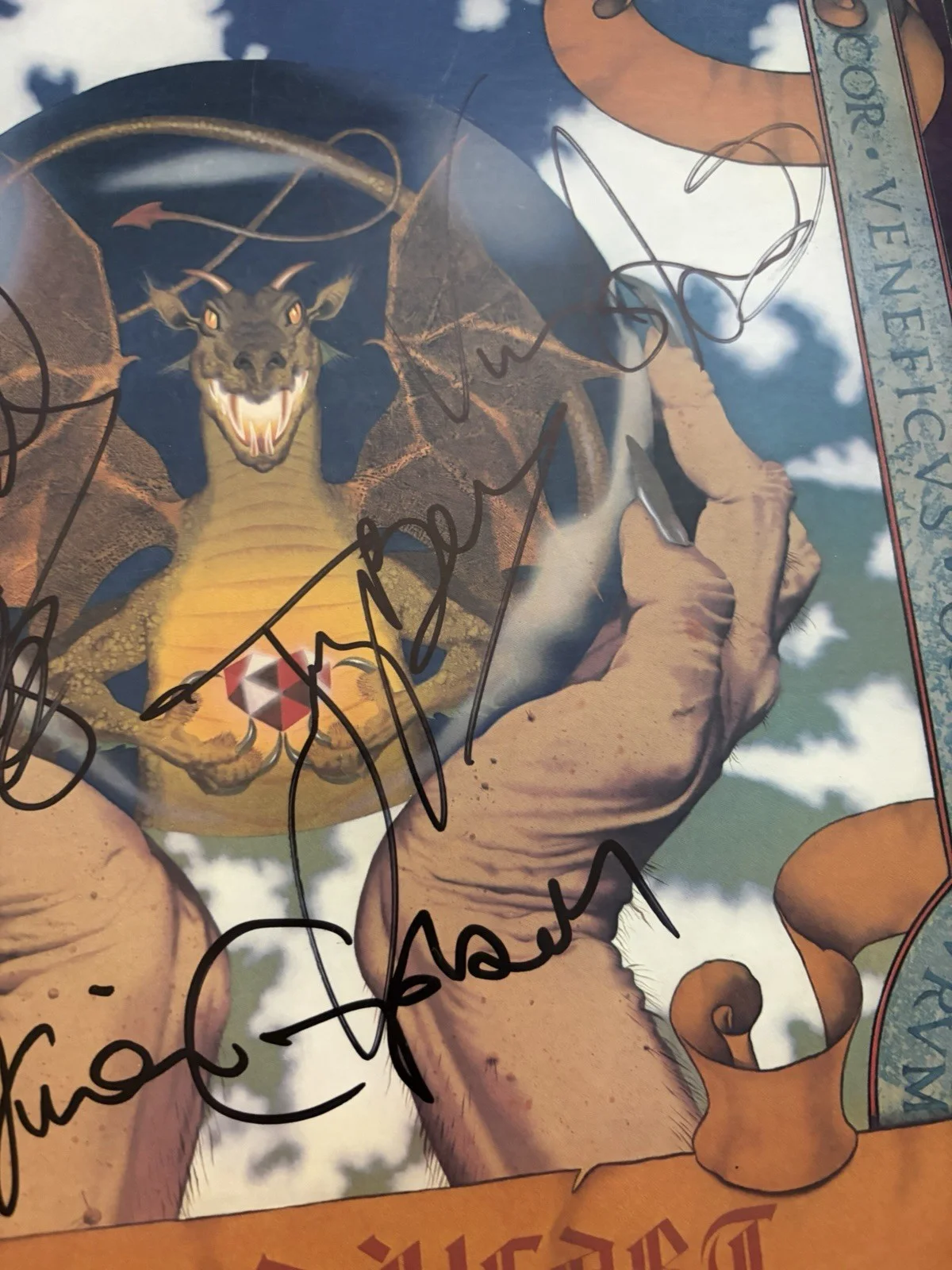 Dio Signed Sacred Heart LP Autographed X4 Schnell, Bain, Appice, And Campbell, изображение 3