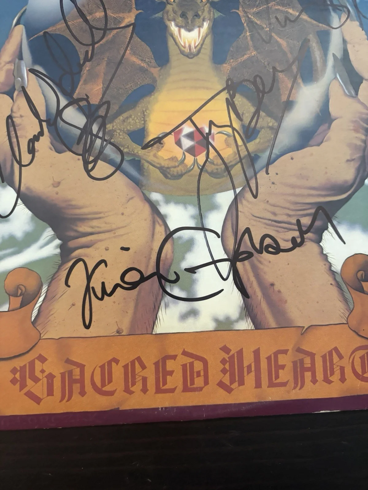 Dio Signed Sacred Heart LP Autographed X4 Schnell, Bain, Appice, And Campbell, изображение 4