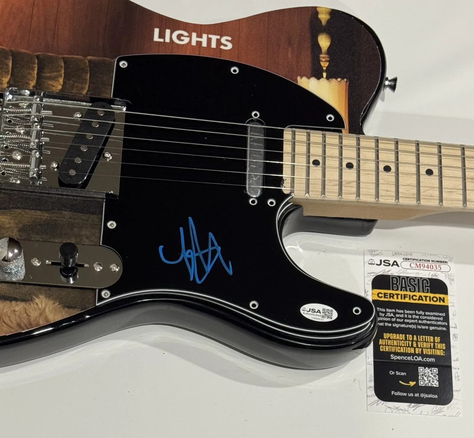 LIGHTS VALERIE POXLEITNER SIGNED CUSTOM ELECTRIC GUITAR JSA COA, image 2