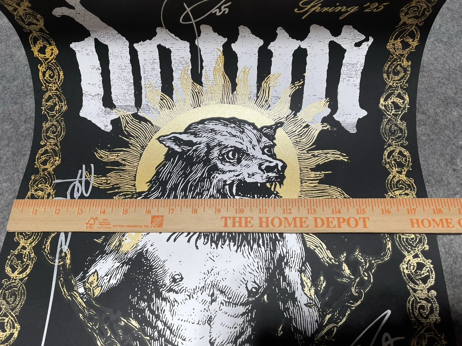 DOWN Poster 18x24 San Antonio TX 4-1 2025 Tour Black Gold Authentic Autographed, image 5