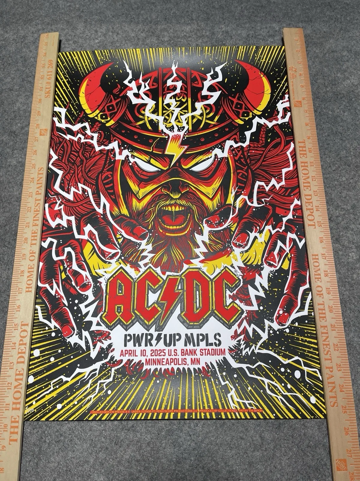 AC/DC Minneapolis MN Poster Numbered xxx/500 2025 Power Up Tour Authentic ROCK, изображение 2