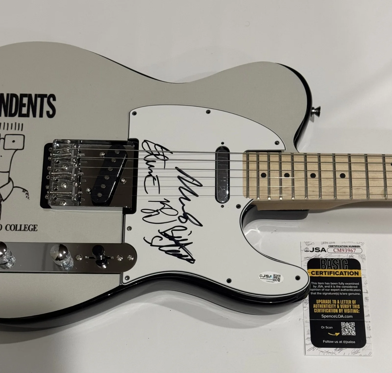 THE DESCENDENTS SIGNED CUSTOM ELECTRIC GUITAR MILO AUKERMAN ALL 4 JSA COA, изображение 2
