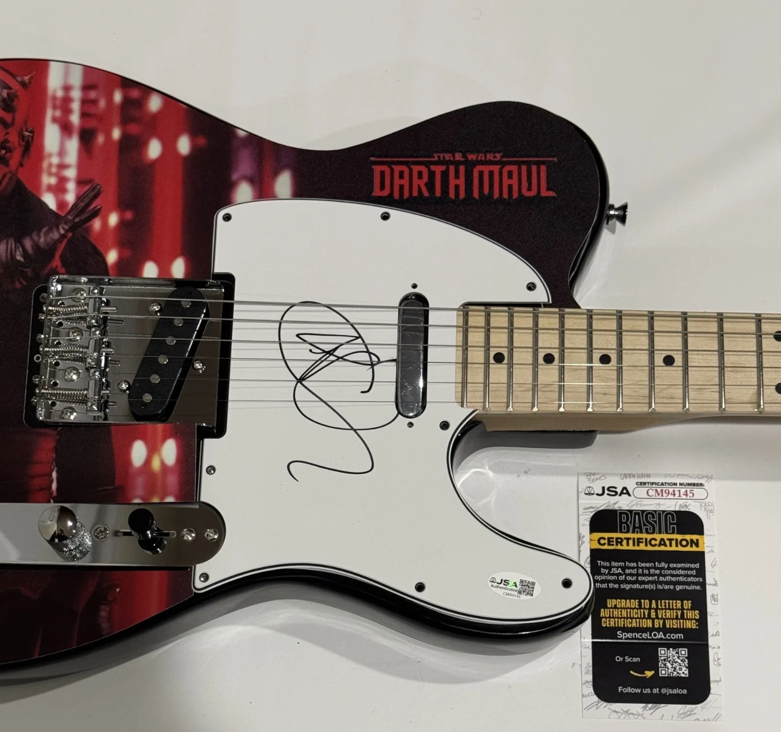 RAY PARK SIGNED CUSTOM STAR WARS DARTH MAUL ELECTRIC GUITAR JSA COA, image 2