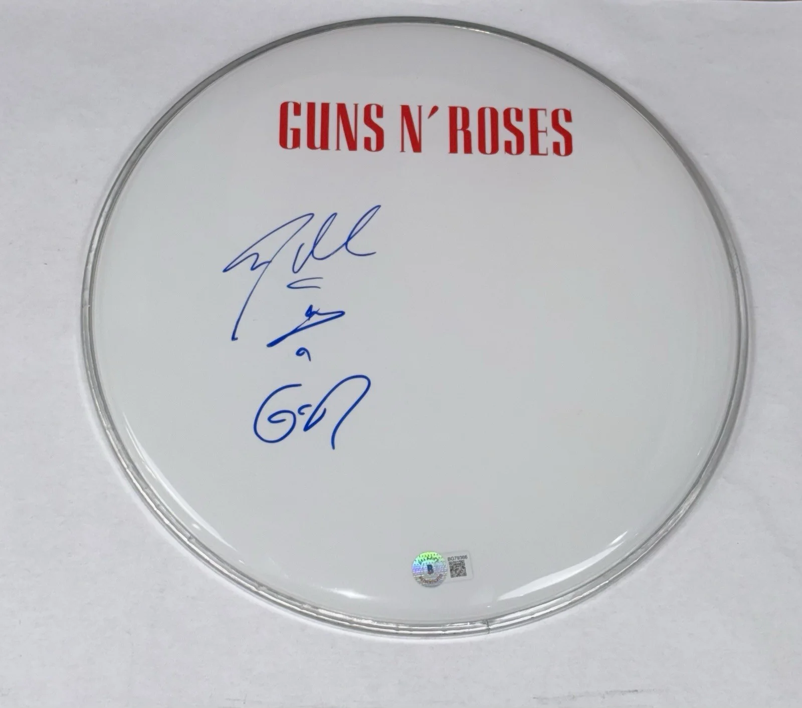 Steven Adler Guns N' Roses Signed Autograph 12" Drumhead Drummer Beckett COA, изображение 2