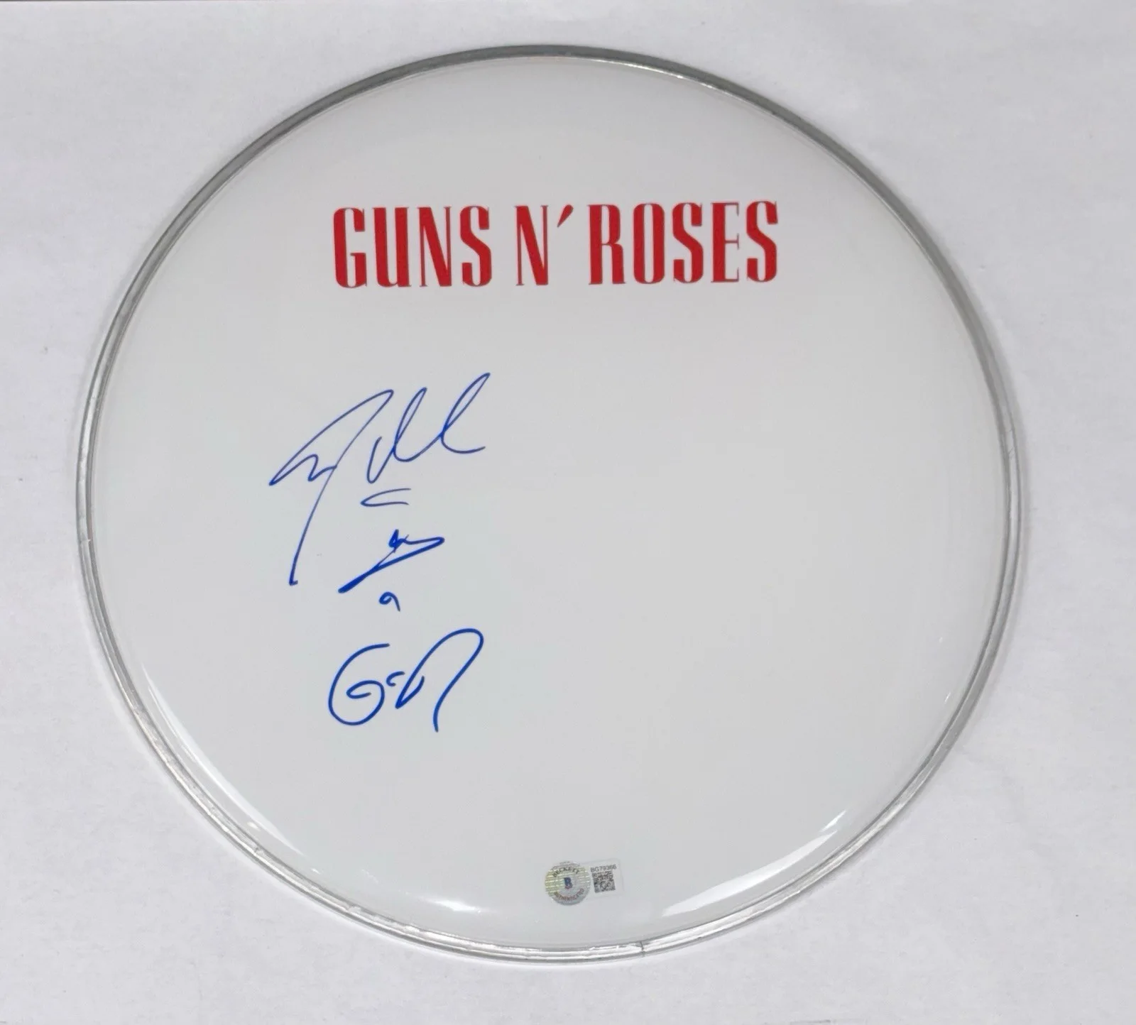 Steven Adler Guns N' Roses Signed Autograph 12" Drumhead Drummer Beckett COA, изображение 3
