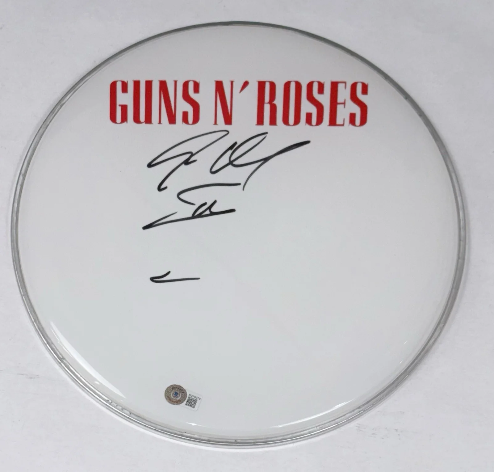 Steven Adler Guns N' Roses Signed Autograph 12" Drumhead Drummer Beckett COA, изображение 2