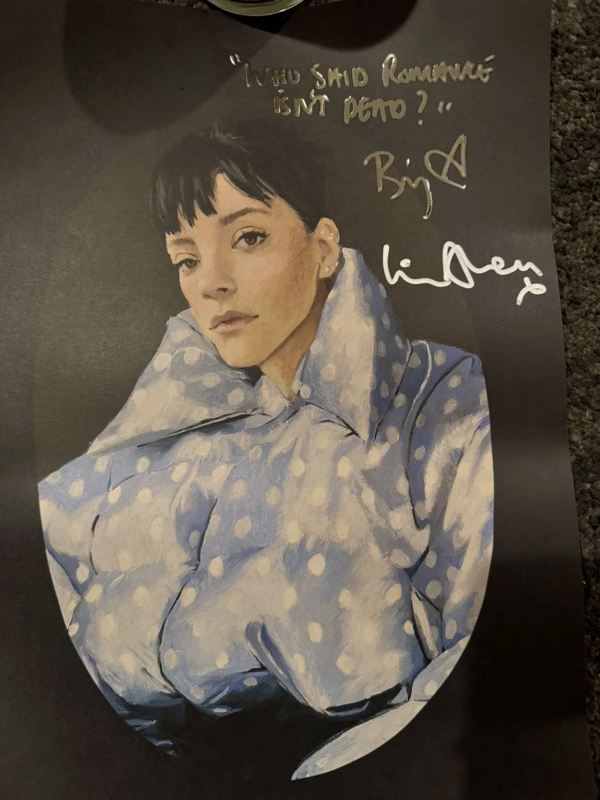 signed lily allen west end girl tour autographed vip 11x17 poster, изображение 4