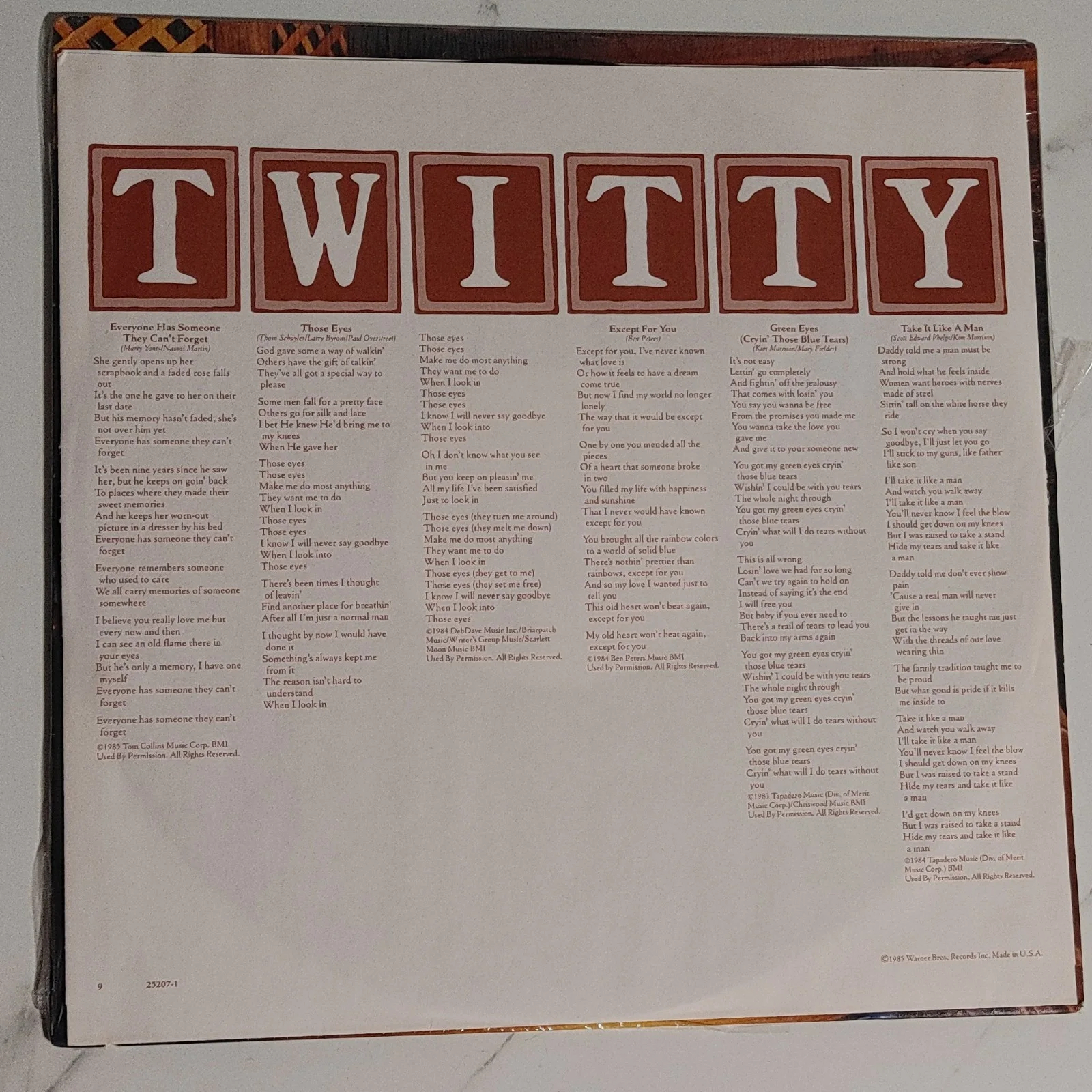 Signed Conway Twitty Don't Call Him a Cowboy Original Signed Vinyl Record, image 4