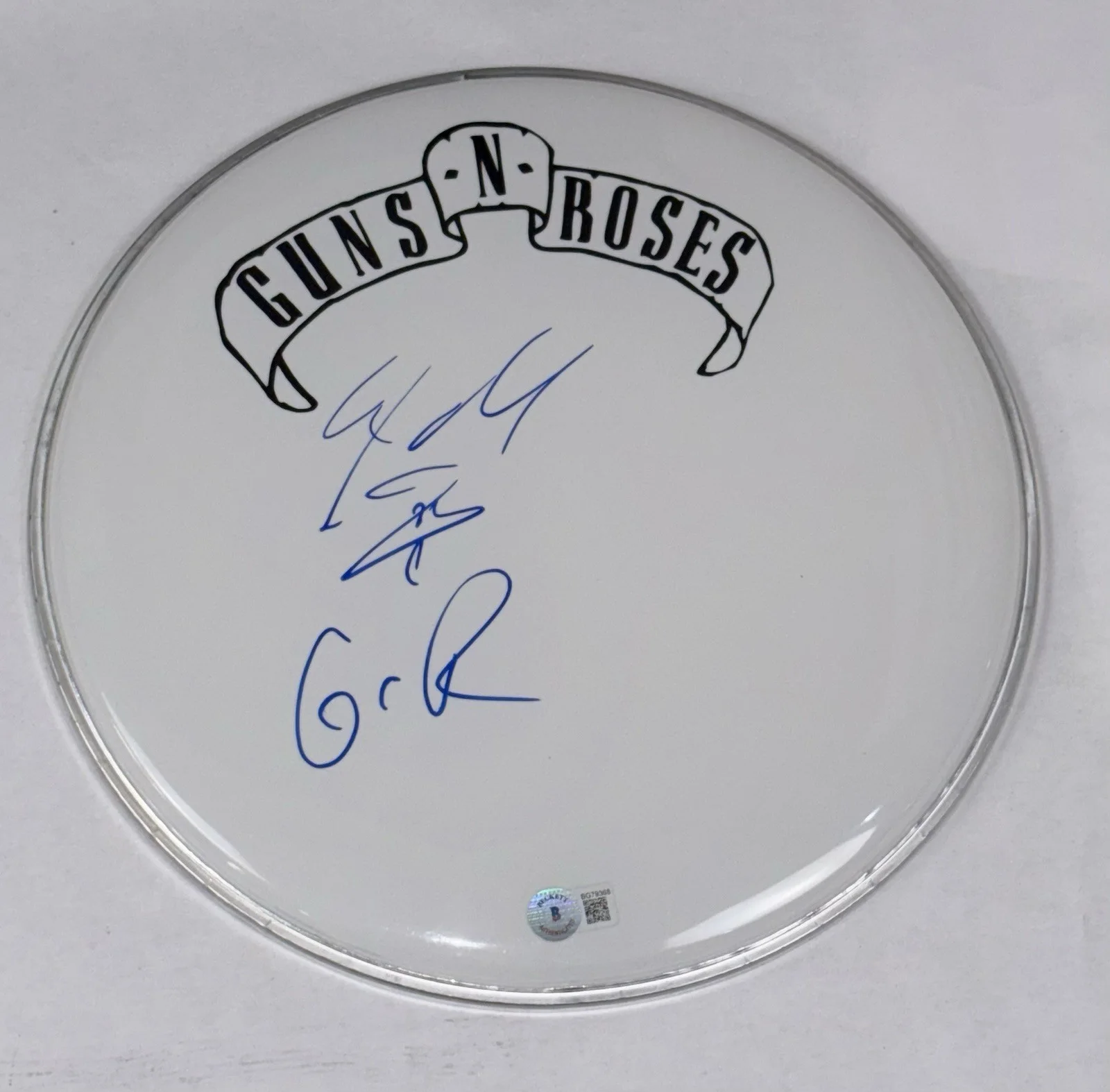 Steven Adler Guns N' Roses Signed Autograph 12" Drumhead Drummer Beckett COA, image 2